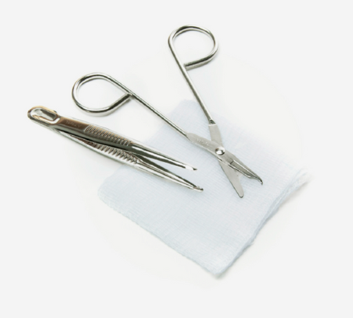 Suture Removal Kit with Metal Scissors  Forceps